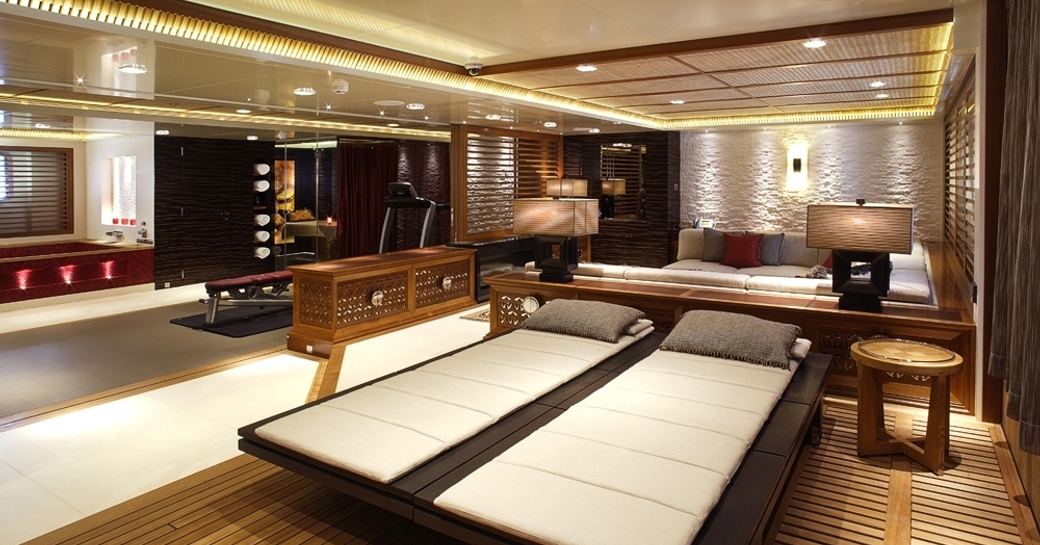 Sophisticated asian-themed spa on board charter yacht VICKI