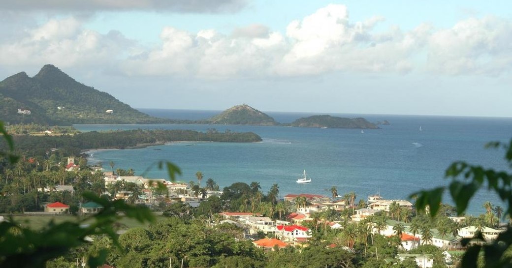 spectacular view of island of grenada from hill on our grenada luxury yacht charter vacation