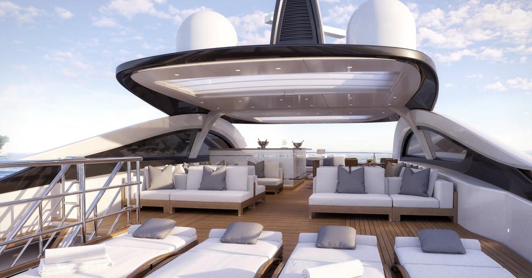 Sundeck on board charter yacht JACOZAMI