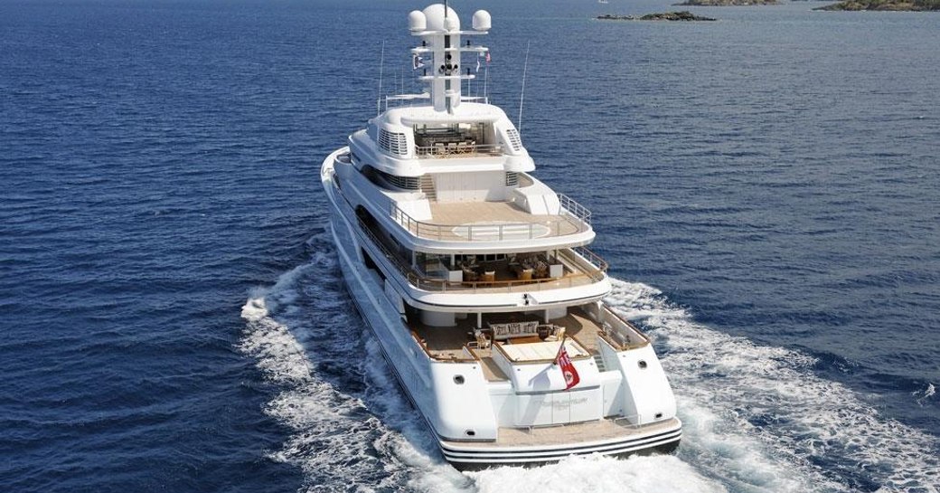 The aft of luxury yacht TV