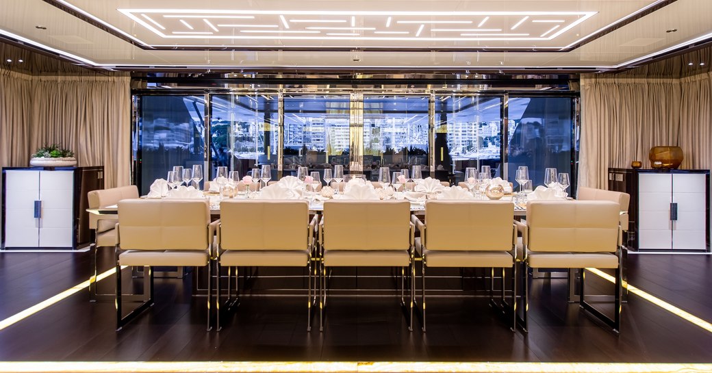dining onboard superyacht resilience