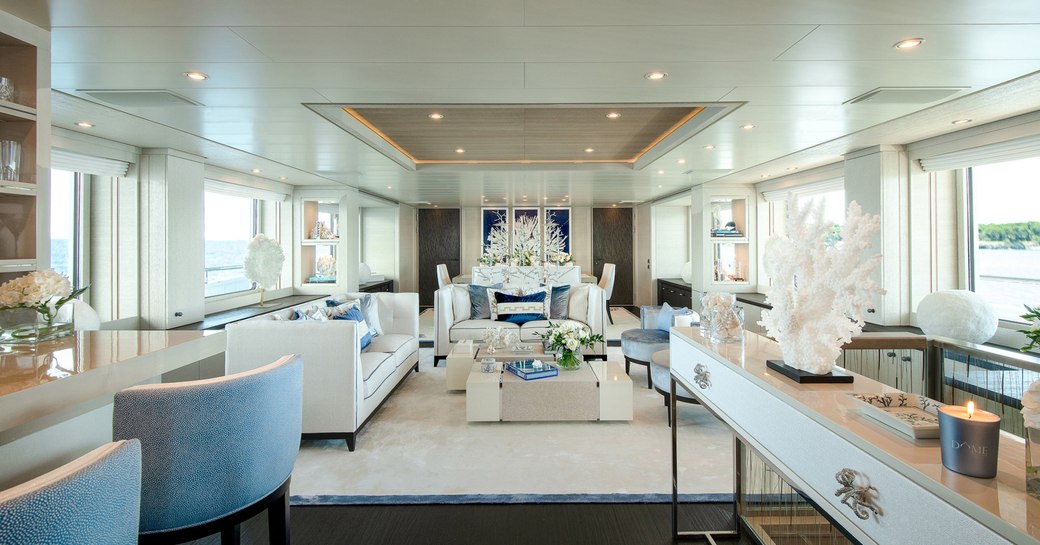 Main salon onboard MY Spirit