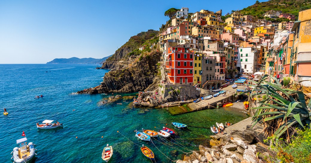 village on cinque terre, italian coastline