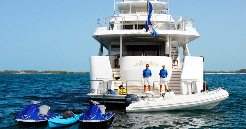 Aft Deck and extended tenders on ARIOSO