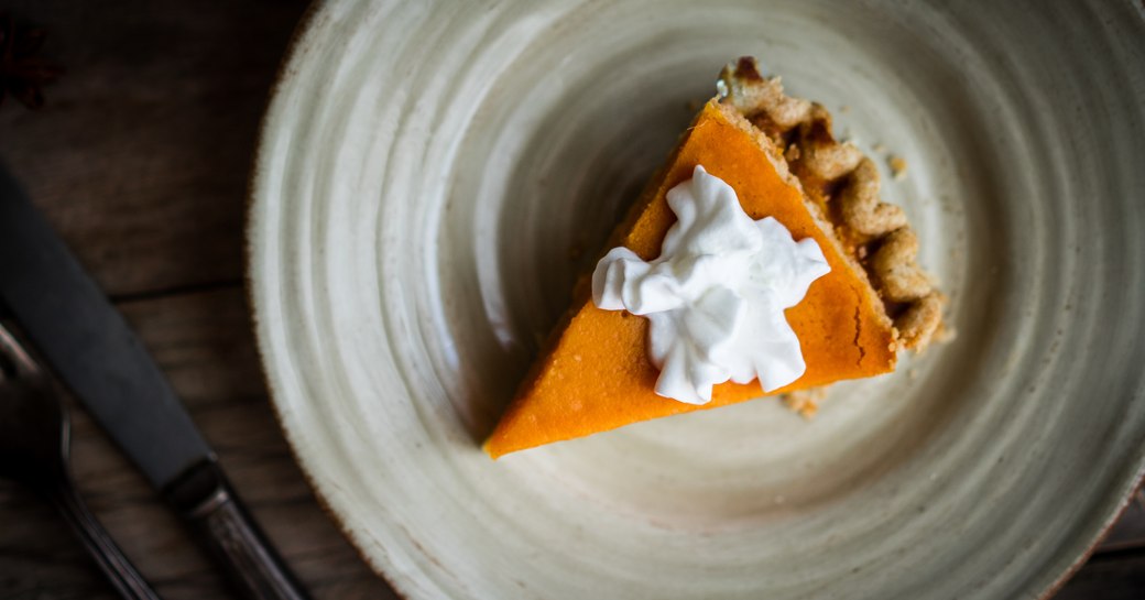 sweet potato pie dished up on a Virgin Islands yacht charter