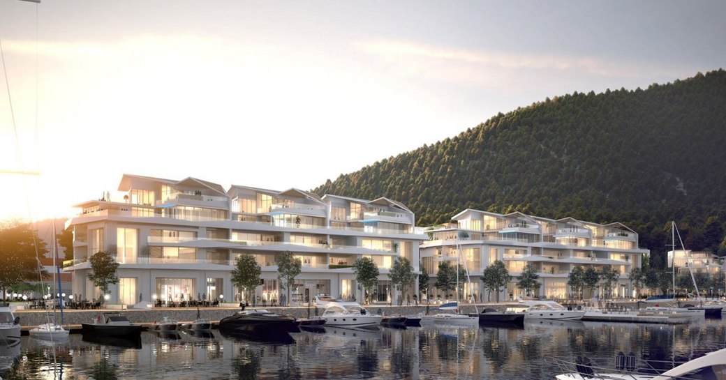 A rendering of the properites at Portonovi in Montenegro