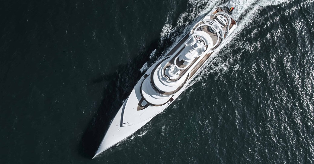 Aerial image of luxury yacht EXCELLENCE 