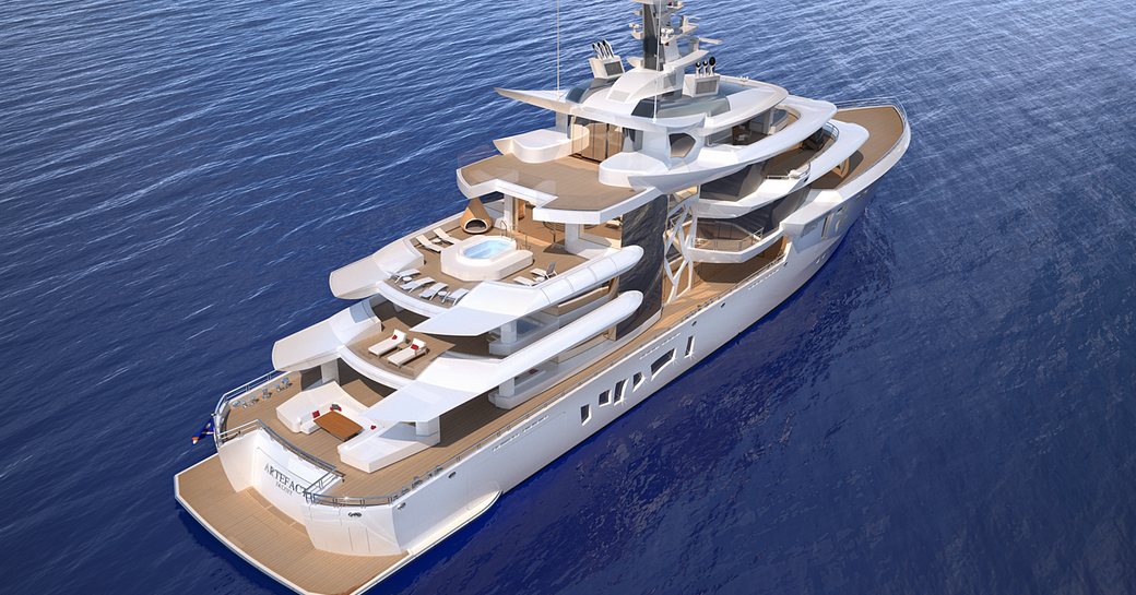 Model rendering of M/Y ARTEFACT