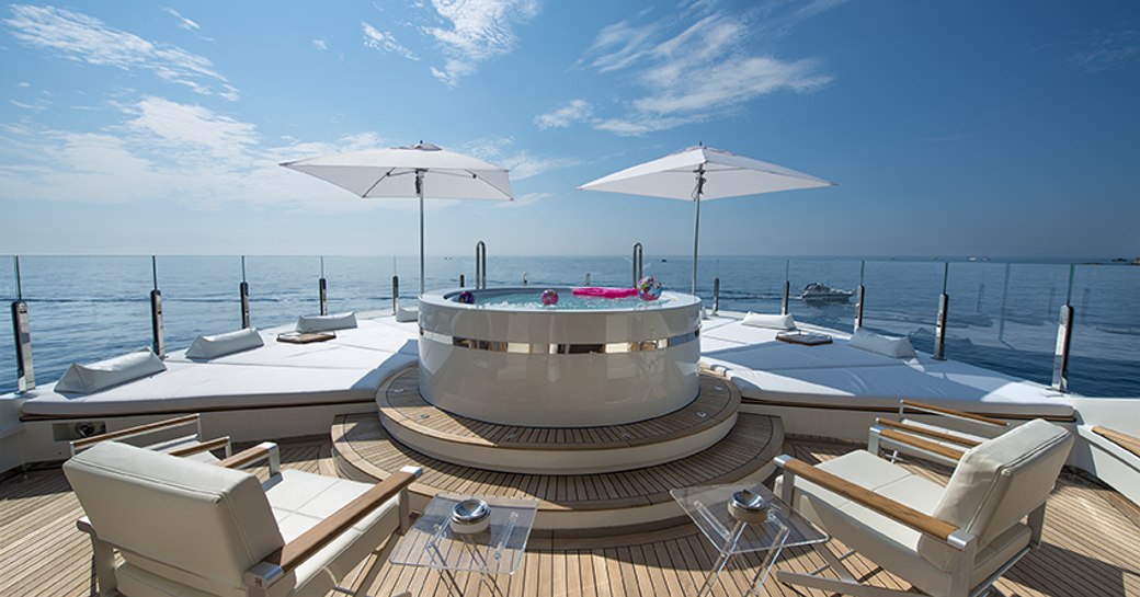 jacuzzi on sundeck of yacht arbema