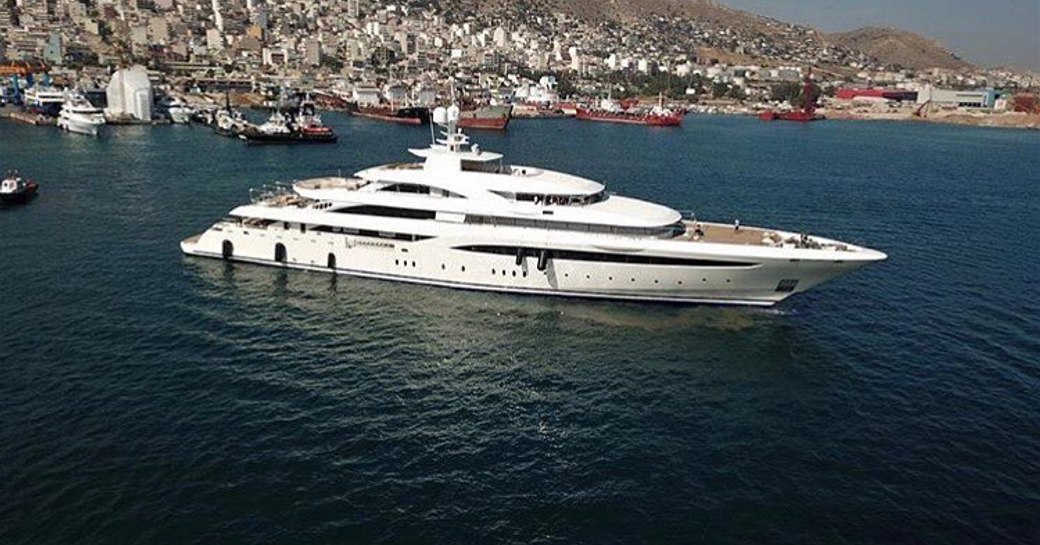 Superyacht Golden Yachts O'PTASIA on sea trials in Greece