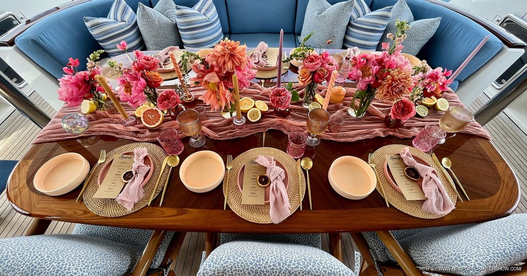 A tablescape entered into a competition at the Newport Charter Yacht Show