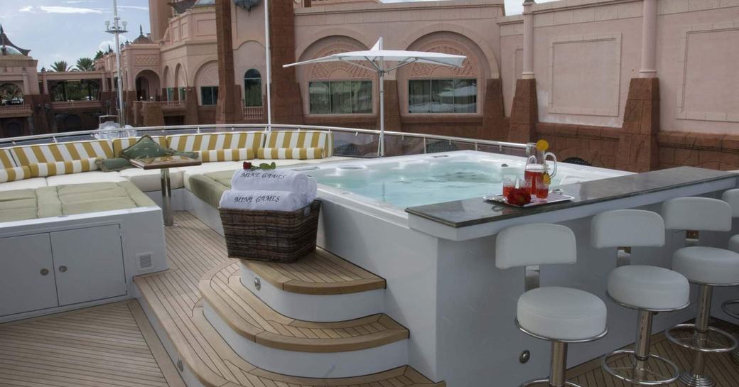 superyacht amarula sun's deck jacuzzi