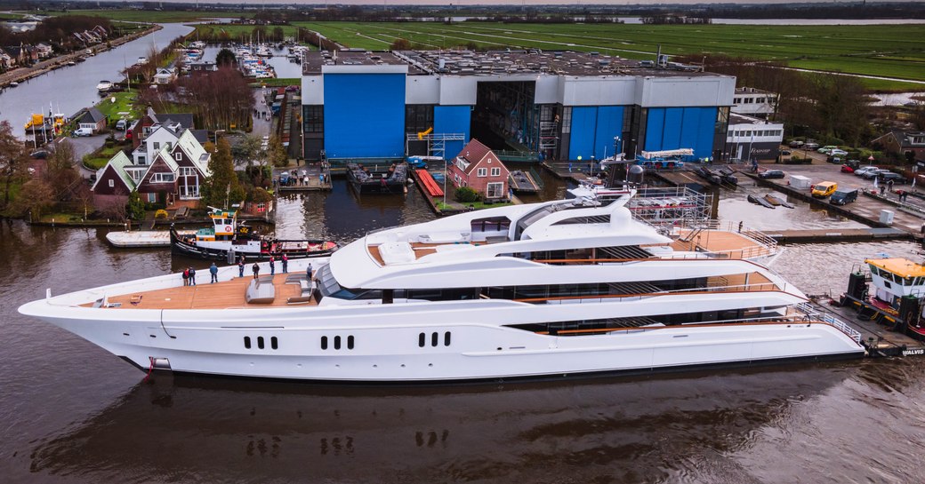 luxury yacht galina during launch