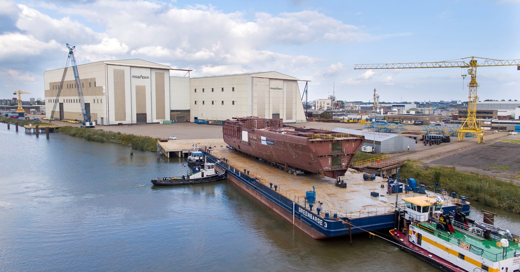 Oceanco luxury yacht Project Y720 under construction