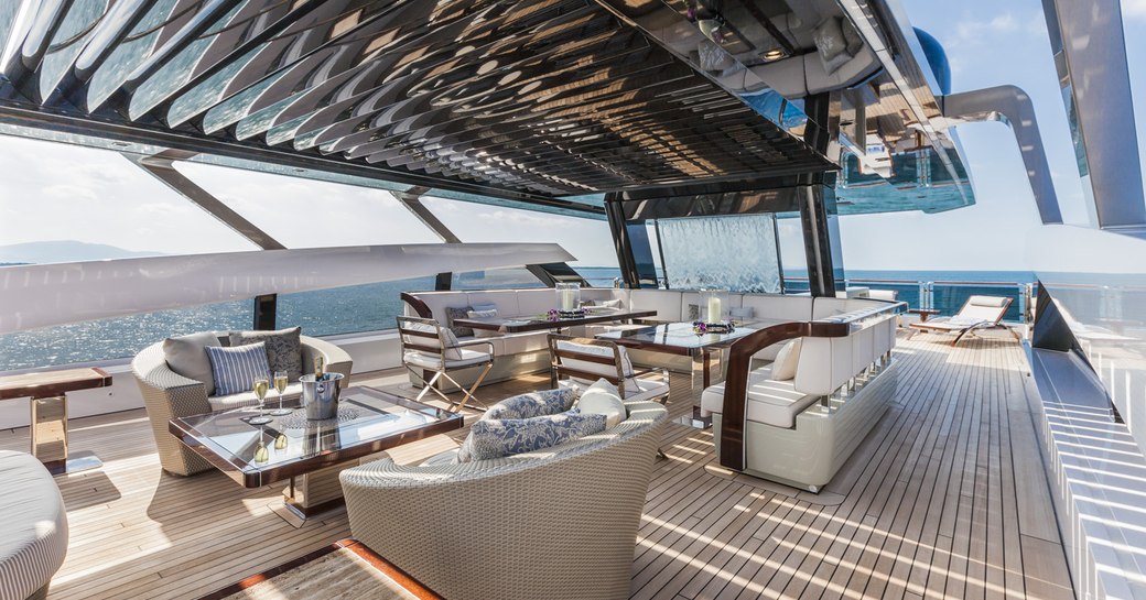 Sundeck on board charter yacht PARILLION