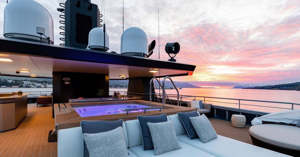 Sundeck on board charter expedition yacht RAGNAR