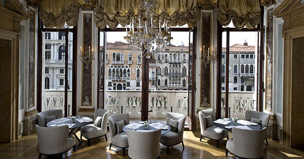 dine at Aman Venice on a venice film festival yacht charter