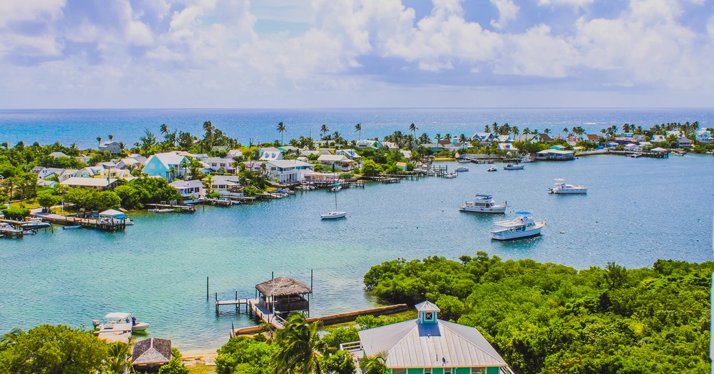 View over Hope Cay harbour in the Abacos