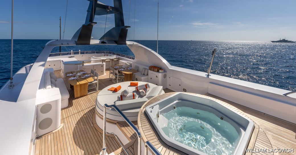 Charter yacht SOLAFIDE Jacuzzi and sunpads