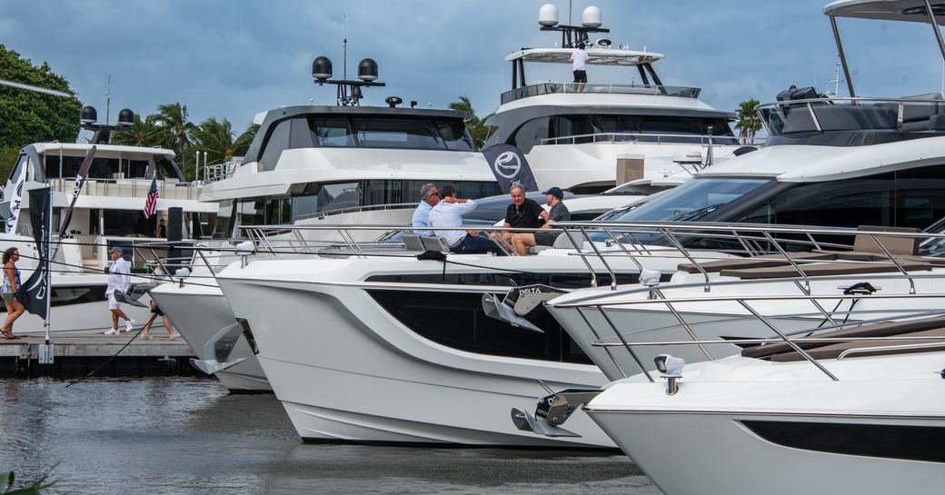 Superyachts berthed at FLIBS