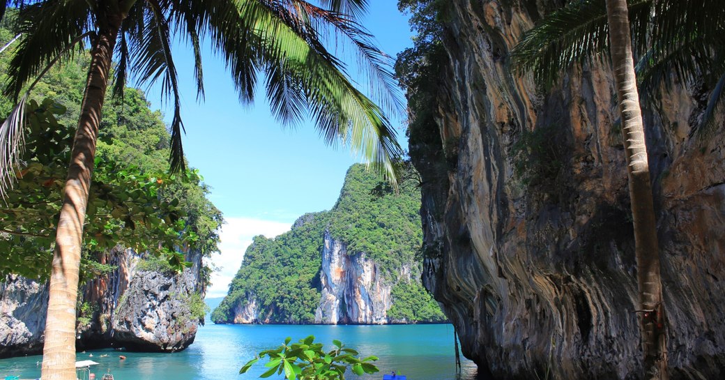 Thailand palm trees sea