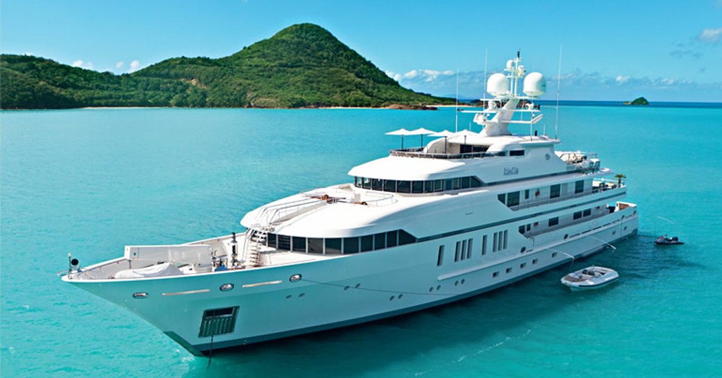 superyacht RoMa anchored on a luxury yacht charter