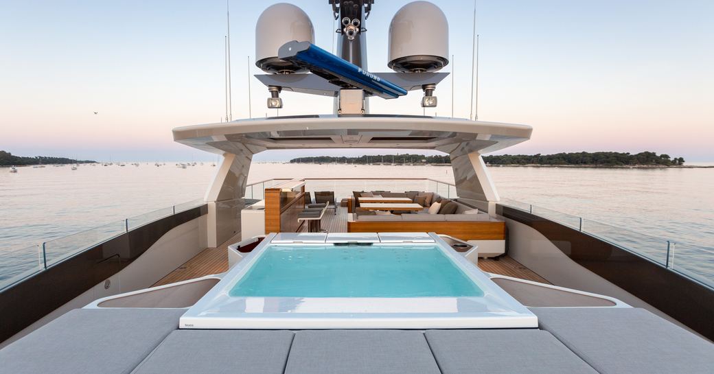 The sundeck of superyacht VERTIGE