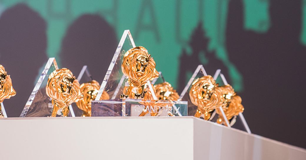 Trophies at Cannes Lions award ceremony