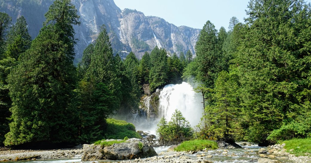 Ground-level view at Chatterbox Falls, British Columbia