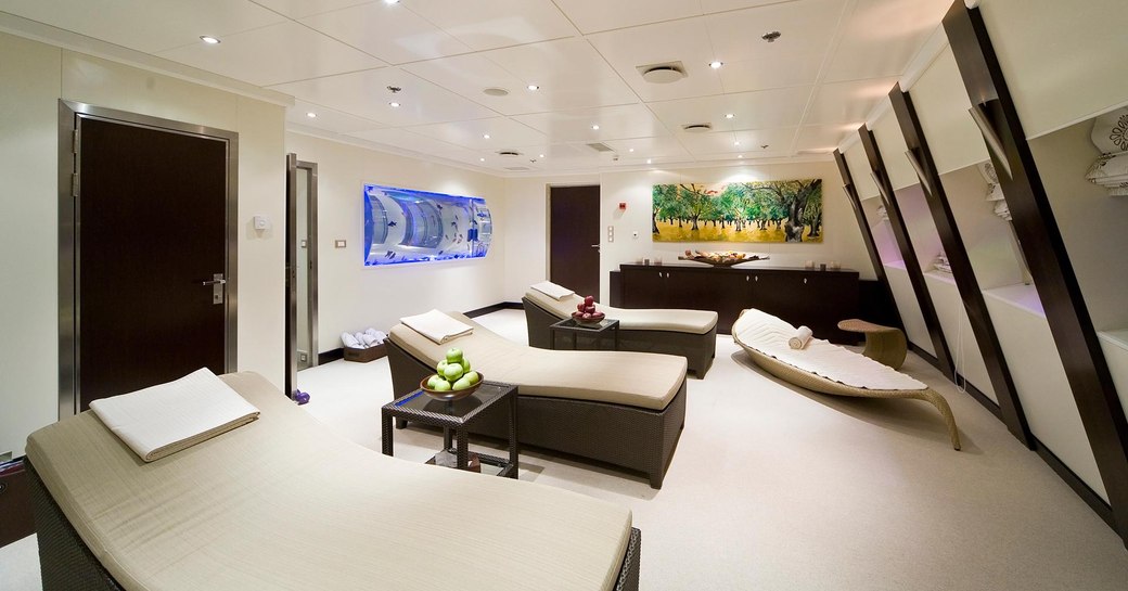 Massage and treatment room on board superyacht Lauren L