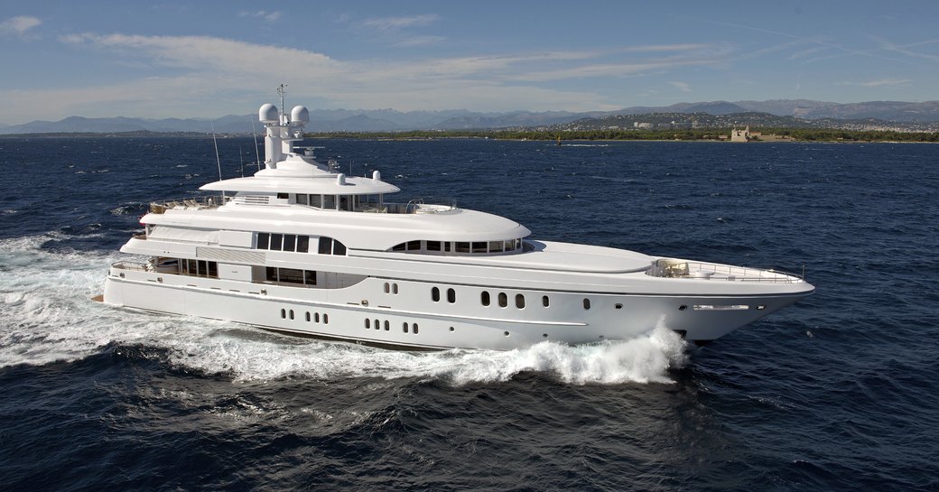 Charter yacht BELLA VITA underway, surrounded by sea