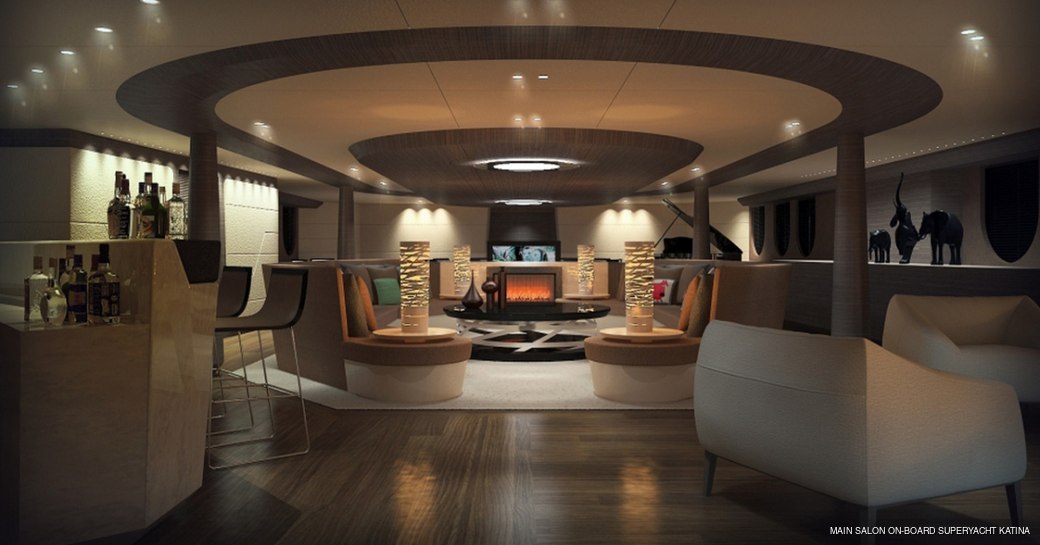 Main salon on-board superyacht KATINA