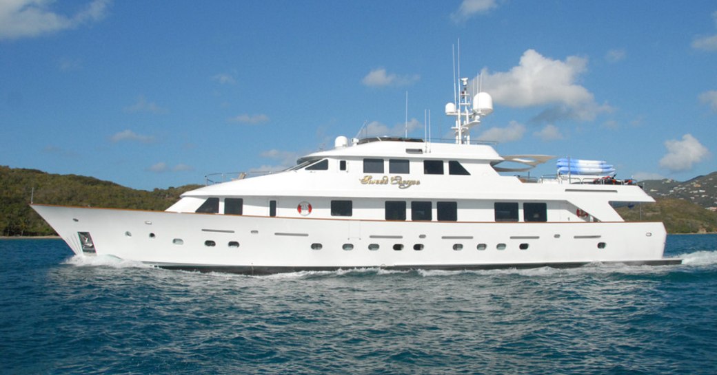 superyacht Sweet Escape cruising in the Caribbean on a luxury yacht charter