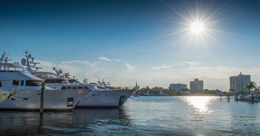 Yachts moored in Florida