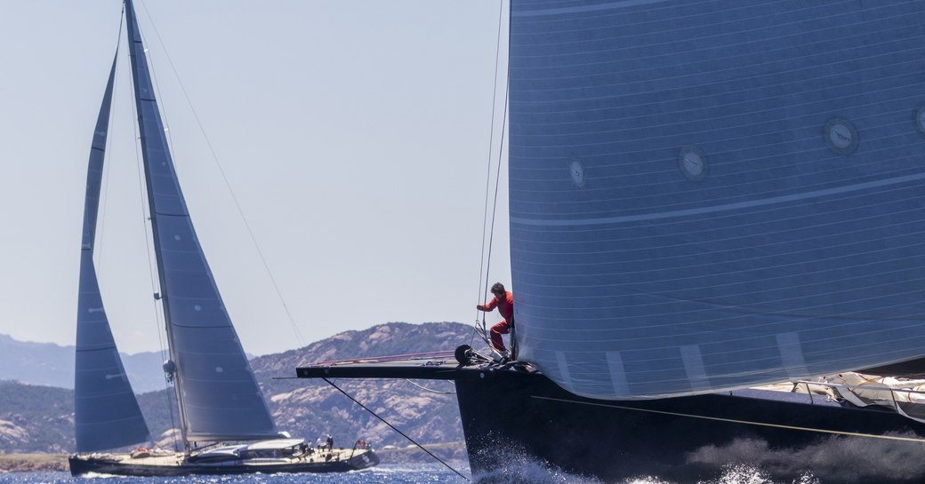 Loro Piana regatta competitors on the sea