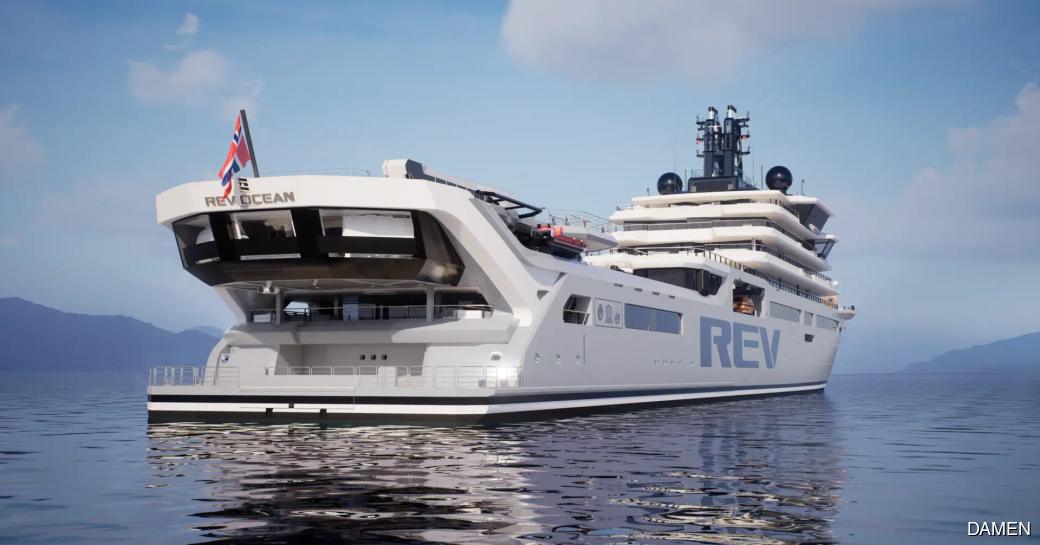 Aft view of charter yacht REV OCEAN