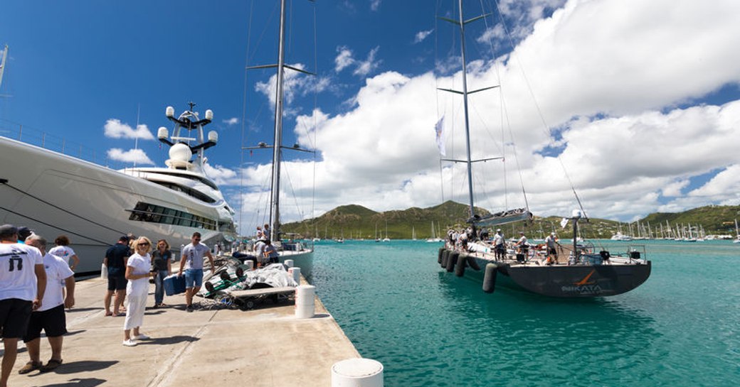 superyacht NIKATA after finishing the RORC Caribbean 600 2019