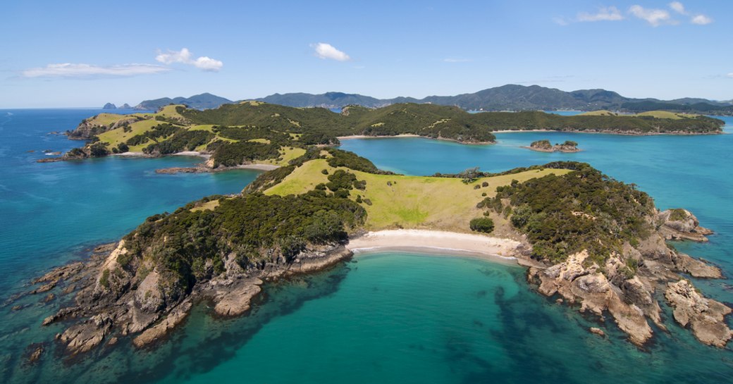 Aerial shot of Urapukapuka Island, Bay of Islands, New Zealand