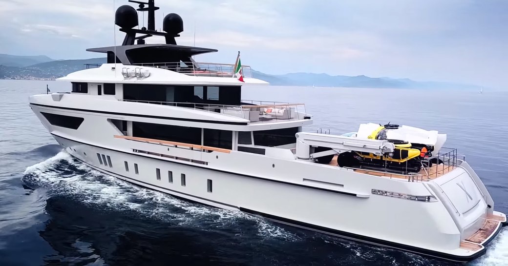 sanlorenzo luxury yacht x with submersibles on deck