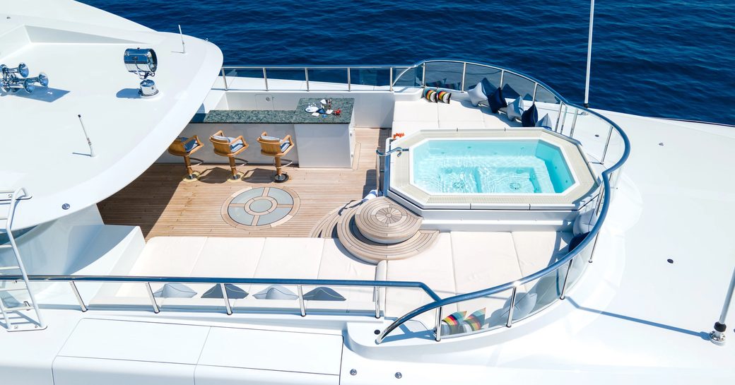 Deck Jacuzzi onboard charter yacht KAISER