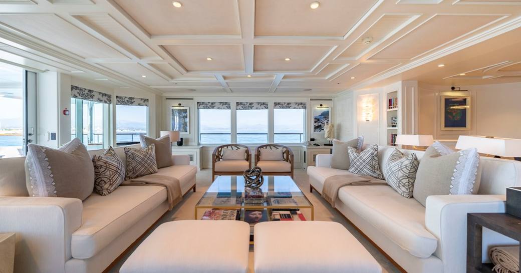 Main salon onboard charter yacht MOSAIQUE