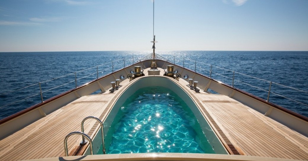 Swimming pool on motor yacht  Nero