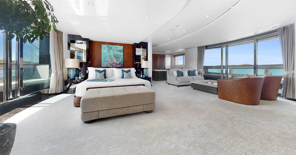 Master cabin onboard superyacht charter AFTER YOU