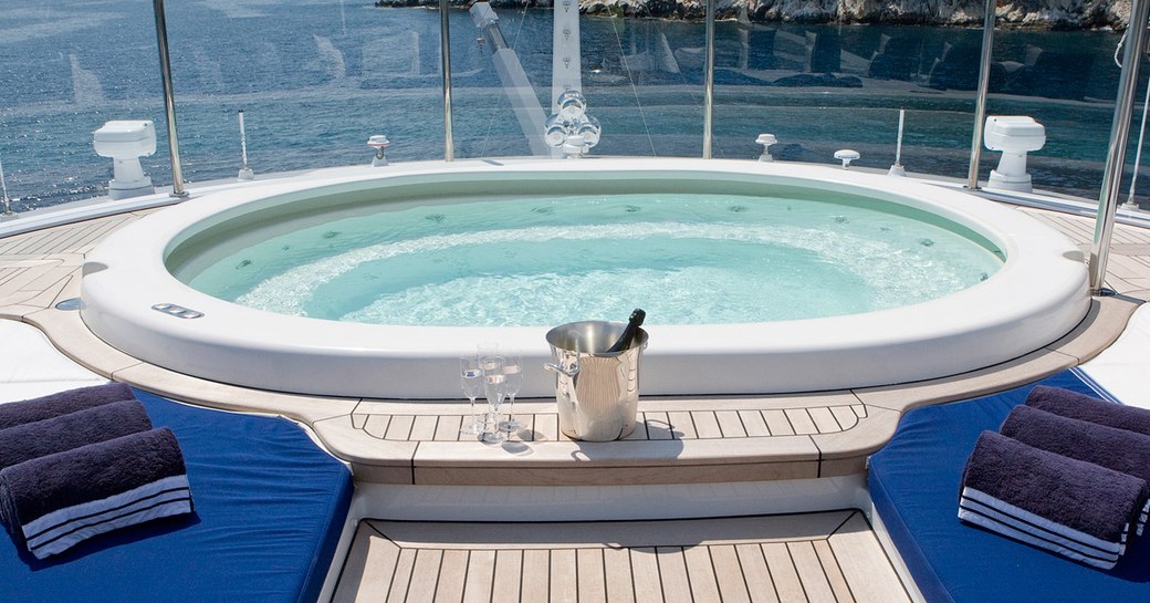 Sundeck Jacuzzi onboard MY Meamina