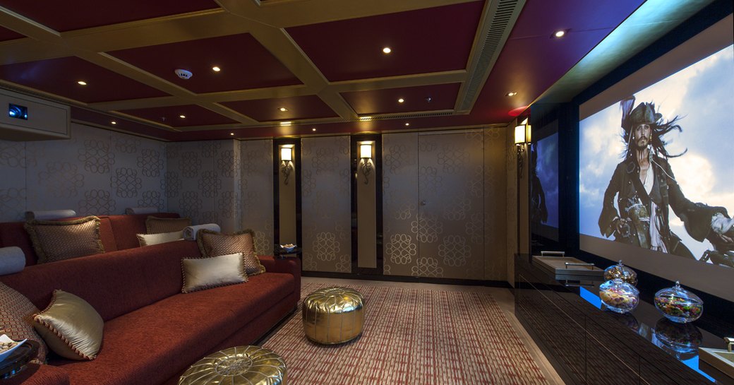 Cinema on luxury yacht SOLANDGE