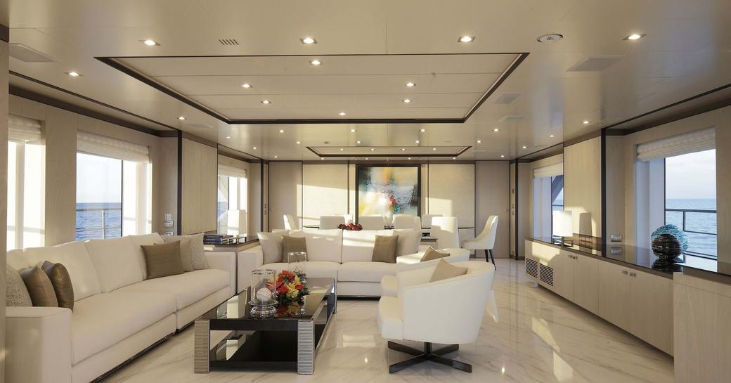 Charter yacht WILLOW main salon lounge