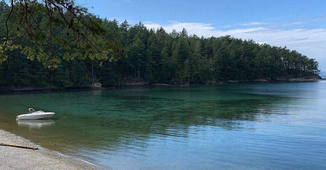 Beautiful anchorage in the Northwest pacific traveling around Sucia island marine park