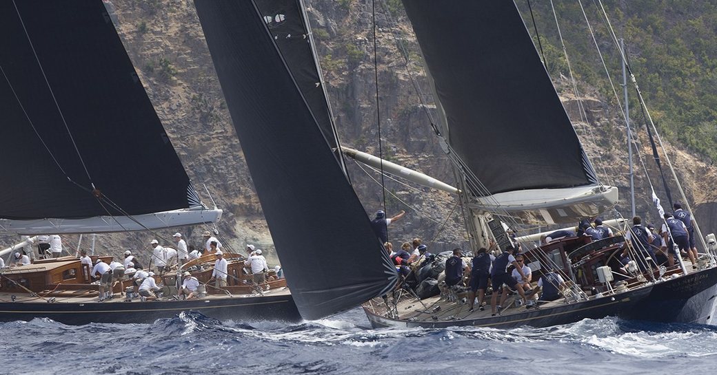 Sailing yachts competing in St Barths bucket regatta