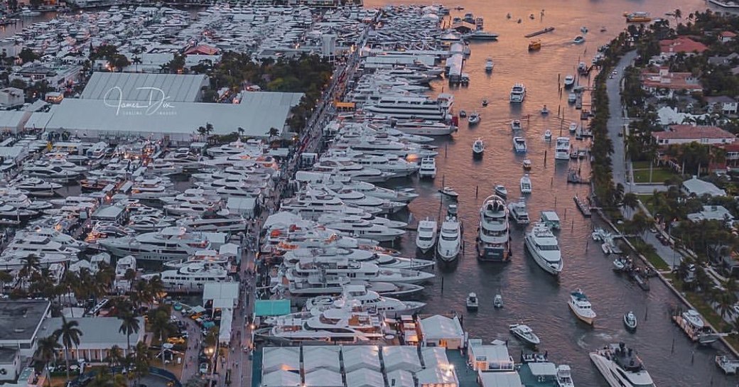 Fort Lauderdale boat show aerial shot