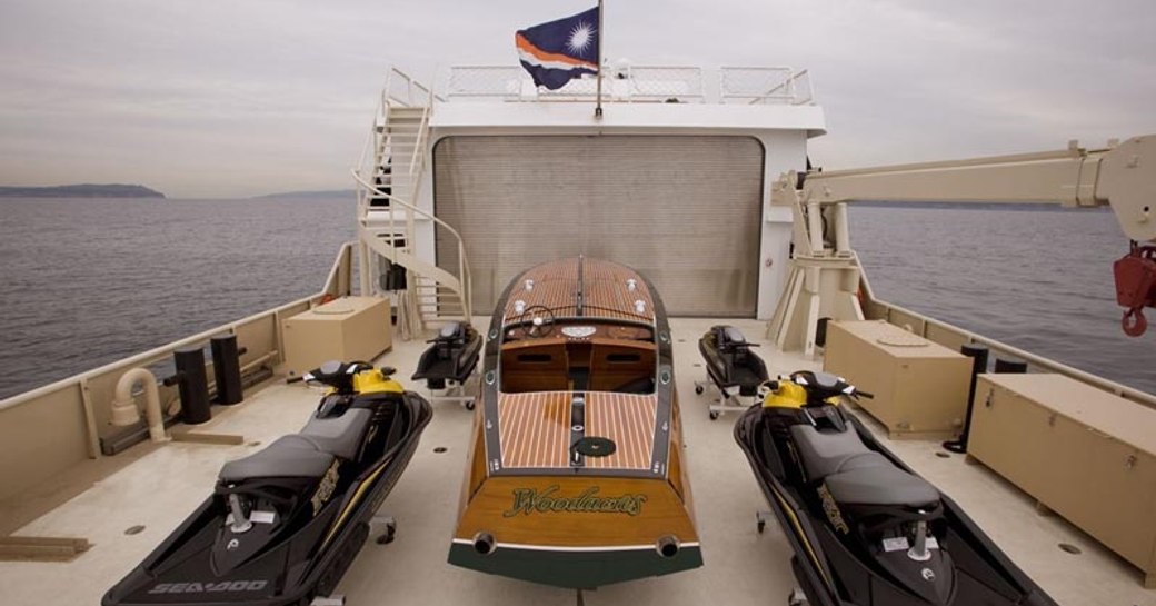 luxury expedition yacht SURI watertoys and tender available to use on luxury cruises in papua new guinea